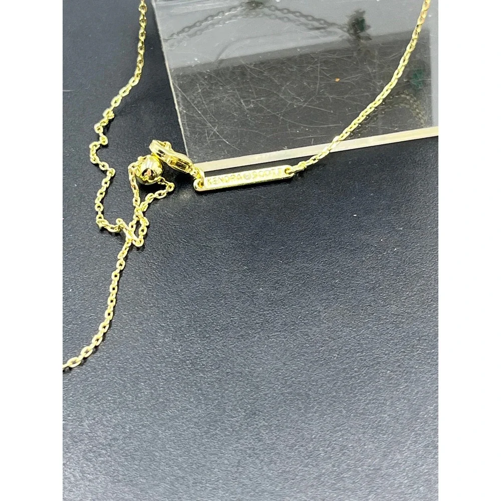 Kendra Scott Cailin Green Crystal May Delicate Strand Gol Plated Necklace